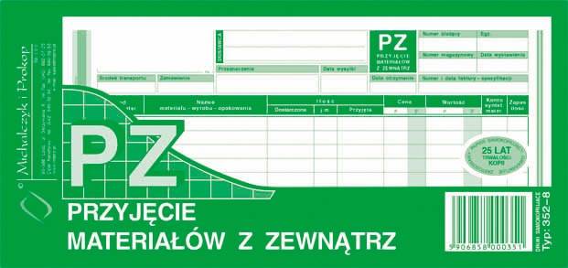 PZ Przyjęcie materiałów z zewnątrz