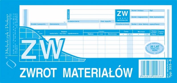ZW Zwrot materiałów (wielokopia)