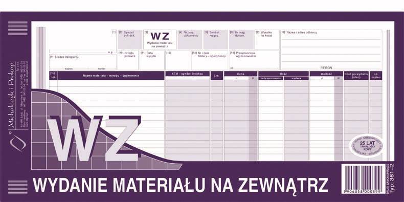 WZ Wydanie mat.na zewnątrz 1/3 A3
