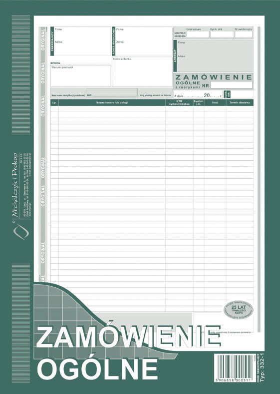 ZO Zamówienie ogólne A4