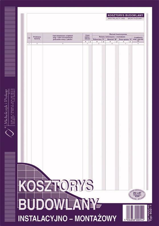 Kosztorys budowlany A4