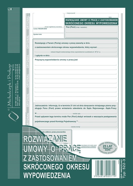 Roz.umowy o pracę z zast.skr.okr.w.