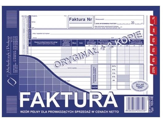 Faktura VAT A5 1+1 Netto Michalczyk i Prokop