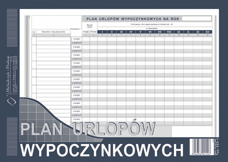 PUW Plan urlopów wypoczynkowych