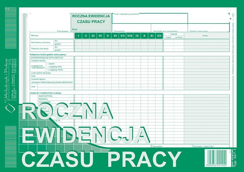 REC Roczna ewidencja czasu pracy