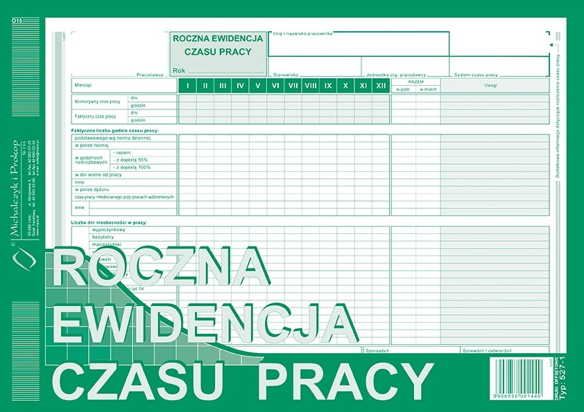 REC Roczna ewidencja czasu pracy
