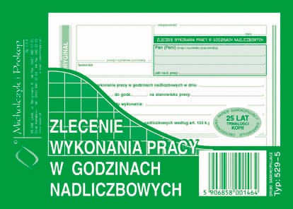 ZWP Zlecenie wyk.pracy w godz.nadl.