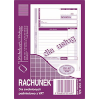 Rachunek A6 dla zwol.z VAT (usługa)