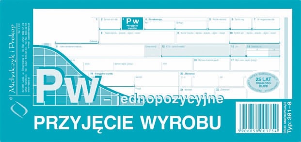 PW Przyjęcie wyrobu - jednopozyc.