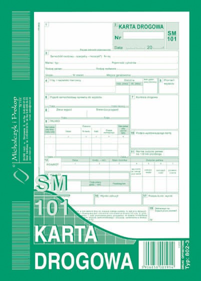 KD Karta Drogowa-sam.osobowy A5 (SM/101)