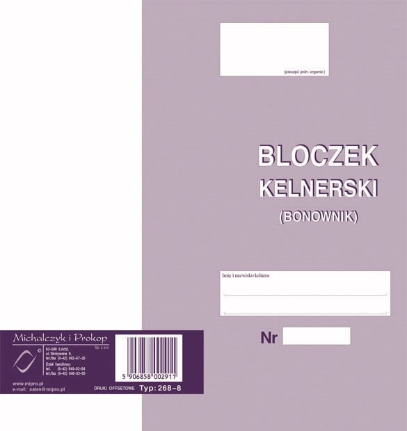 Bloczek kelnerski (bonownik)