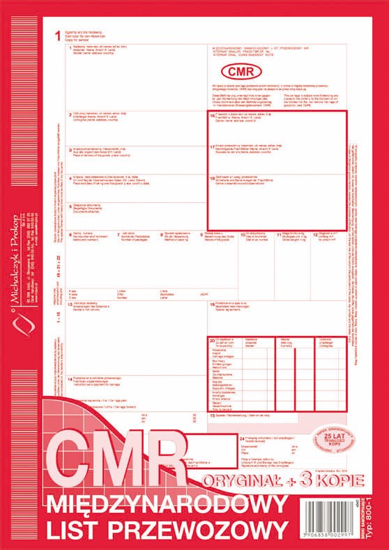 CMR A4 ( oryg.+ 3 kopie )