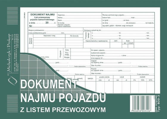 Dokument najmu poj.z listem przewoz