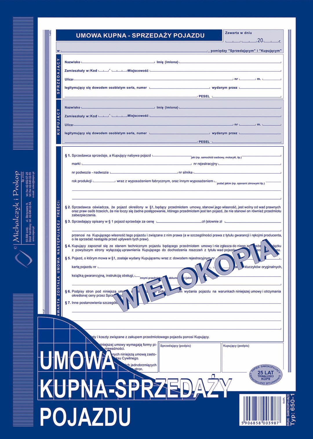 Umowa kupna-sprzedaży pojazdu(wiel)