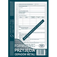Formularz przyjęcia odpadów metali