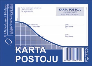 Karta postoju (1=40 kartek)
