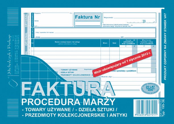 Faktura-proc.marży-towary używ.A5