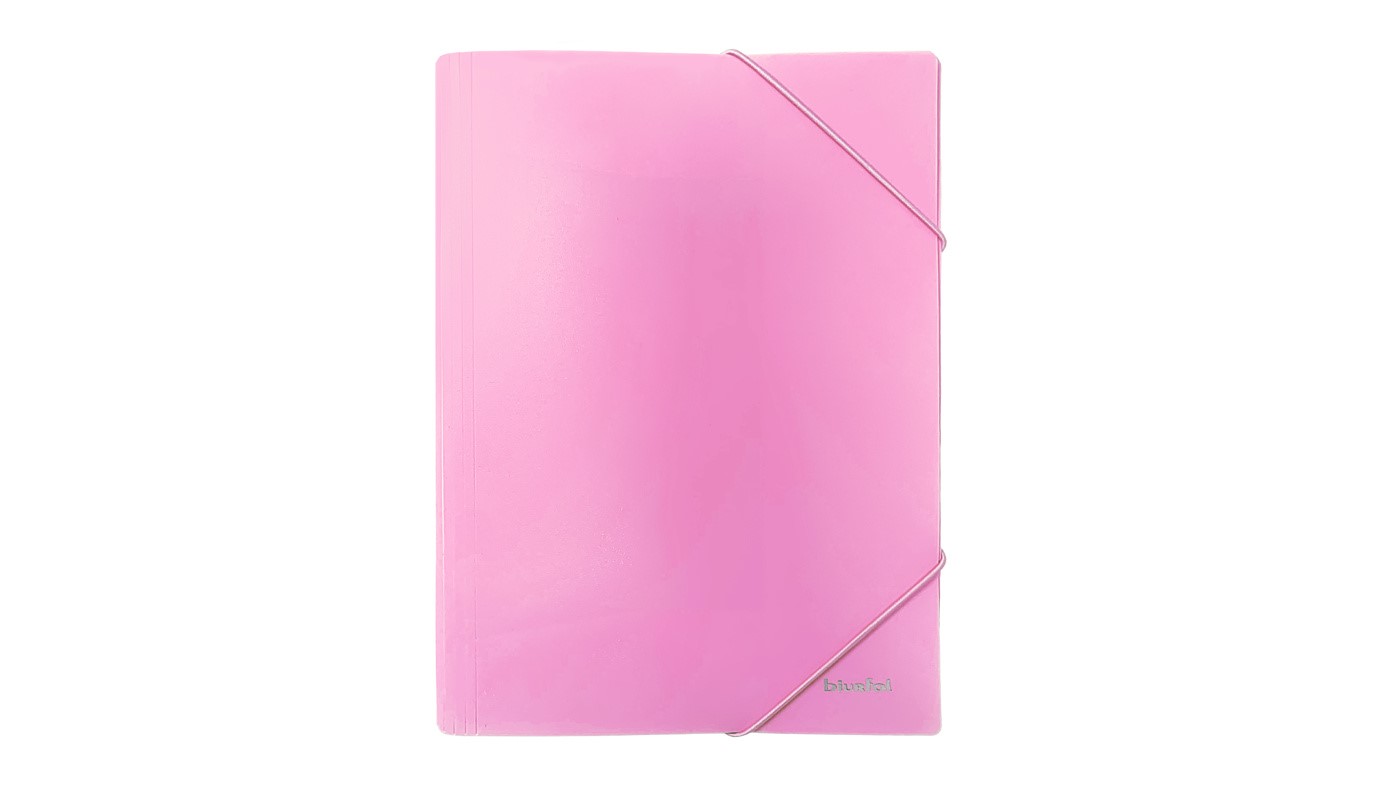 TECZKA Z GUMKĄ A4 PP PASTEL RÓŻOWY