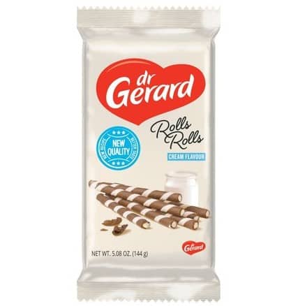 Rurki waflowe Dr Gerard 144g  z kremem śmietankowym