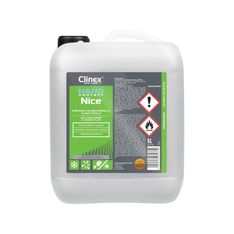 Preparat do dezynfekcji układów klimatyzacji i wentylacji CLINEX Nano Protect Silver Nice 5L