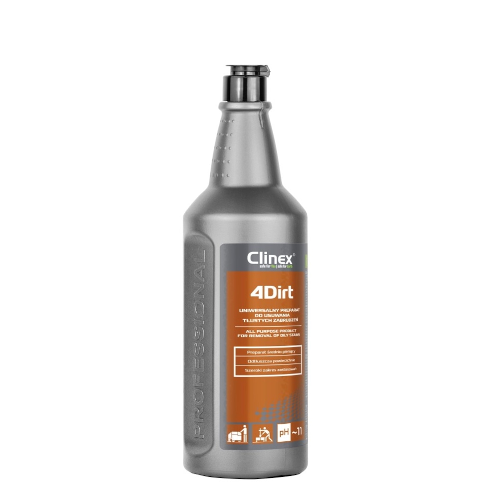 Preparat CLINEX 4Dirt 1L, do usuwania tłustych zabrudzeń