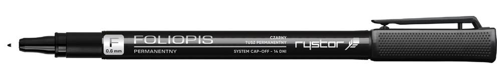 Foliopis permanentny RYSTOR, F, 0,6 mm, czarny