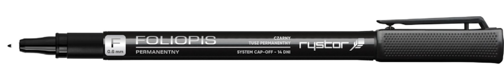 Foliopis permanentny RYSTOR, F, 0,6 mm, czarny