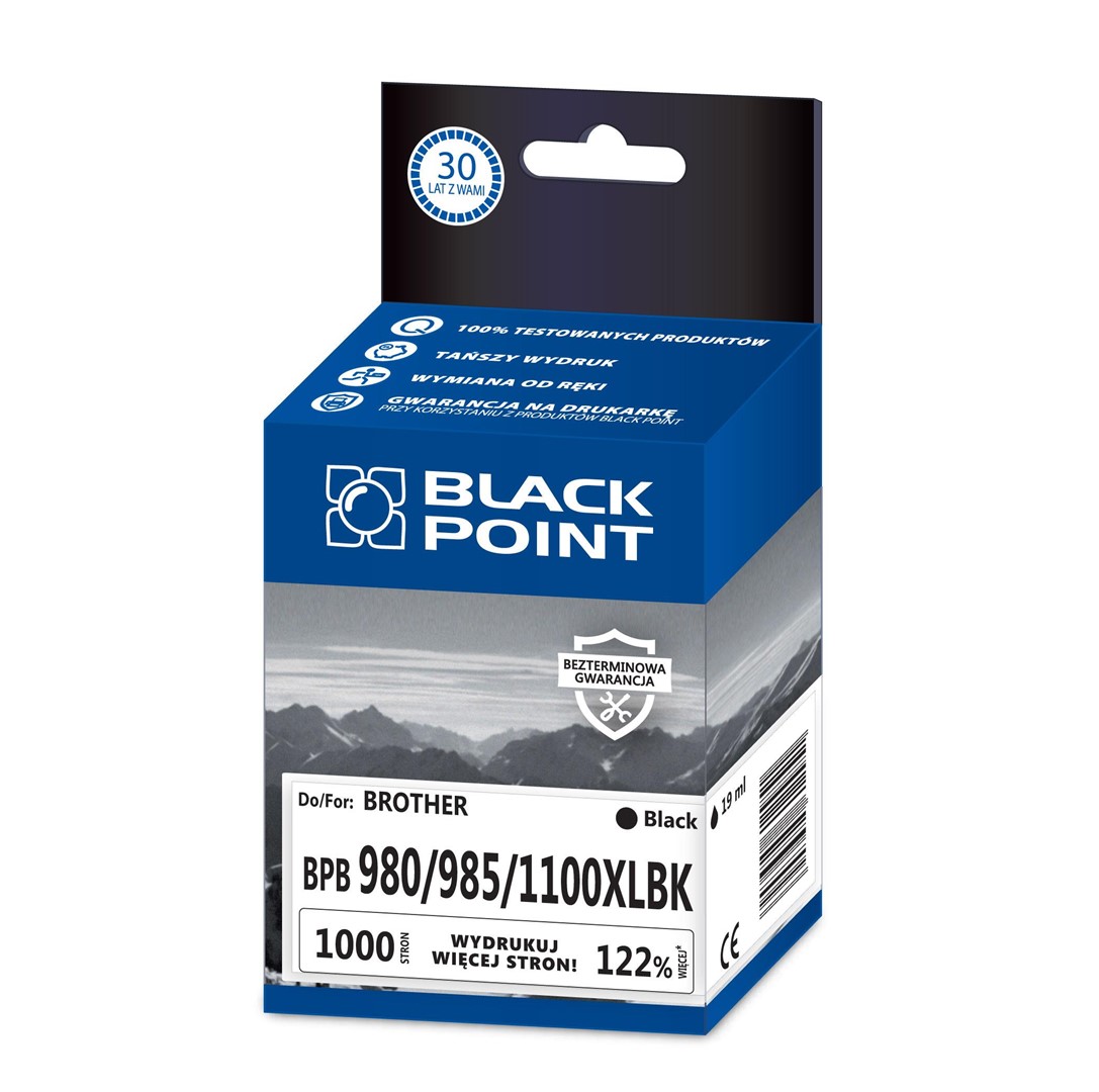 Kartridż black Black Point BPB980/985/1100XLBK (Brother LC-980/985/1100BK), 1000 str.