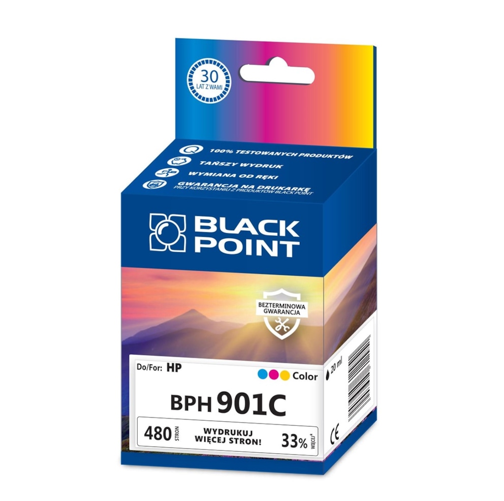 Kartridż tricolor Black Point BPH901C (HP CC656AE), 480 str.