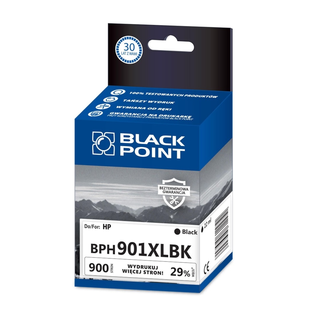 Kartridż black Black Point BPH901XLBK (HP CC654AE), 900 str.