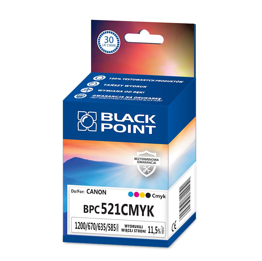 Kartridż MULTIPACK(CMYK) Black Point BPC521CMYK (Canon b.d.)