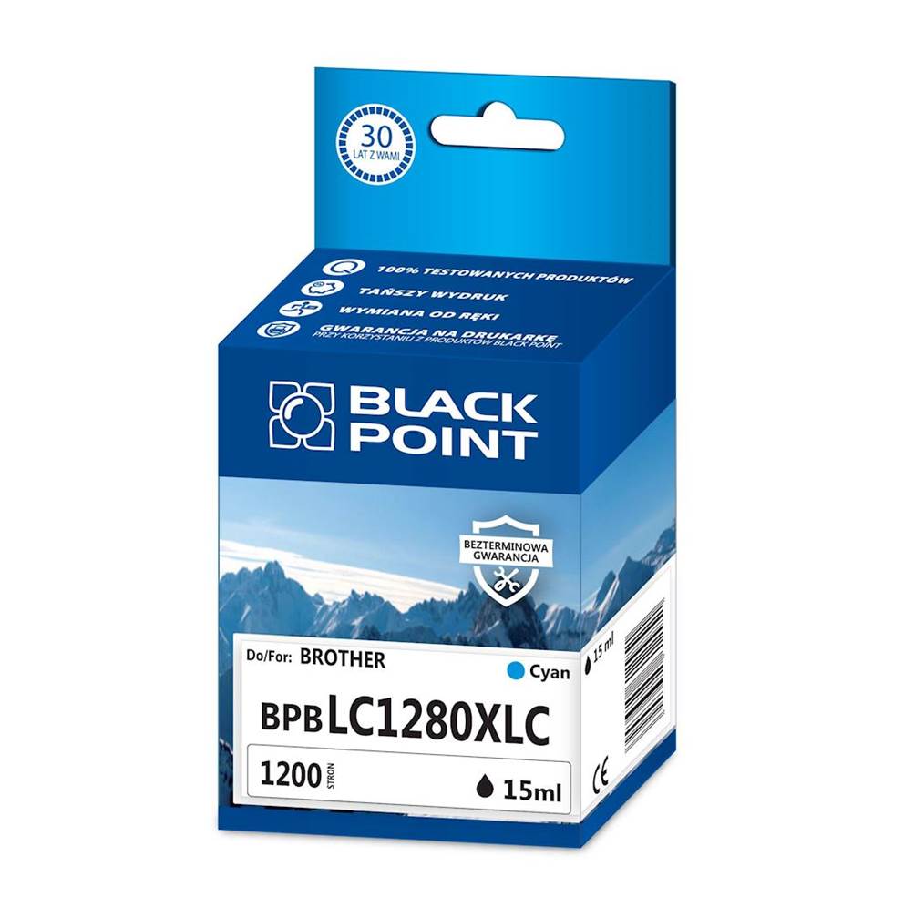 Kartridż cyan Black Point BPBLC1280XLC (Brother LC-1280C), 1200 str.