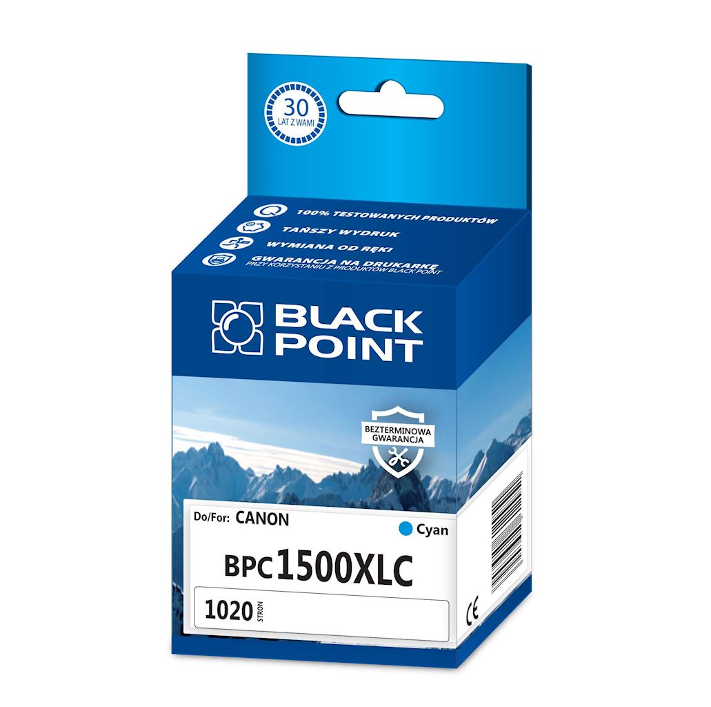 Kartridż cyan Black Point BPC1500XLC (Canon PGI-1500XLC), 1020 str.