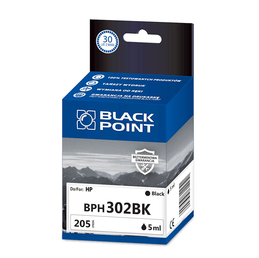 Kartridż black Black Point BPH302BK (HP F6U66AE), 205 str.