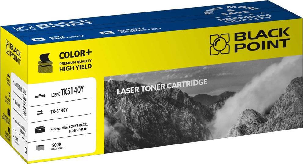 Toner yellow Black Point LCBPKTK5140Y (Kyocera TK-5140Y), 5000 str.