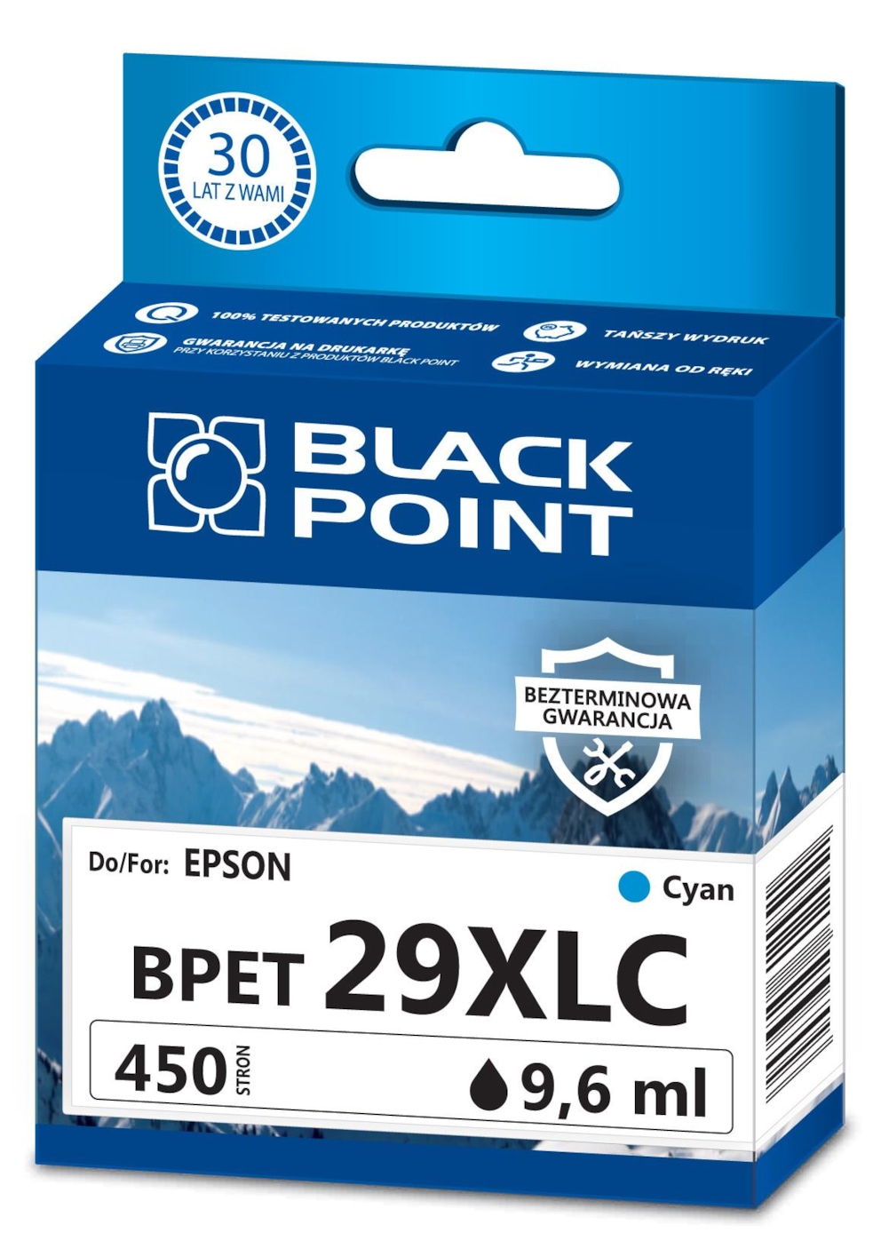 Kartridż cyan Black Point BPET29XLC (Epson C13T29924012), 450 str.
