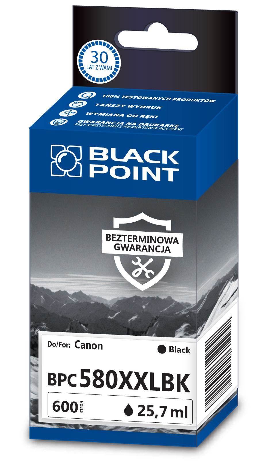 Kartridż black Black Point BPC580XXLBK (Canon PGI-580PGBKXXL), 600 str.