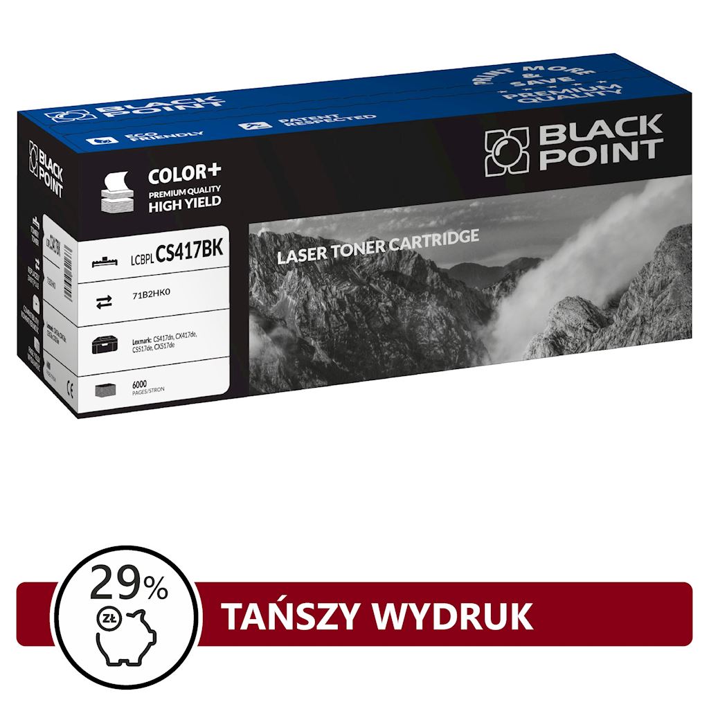 Toner Black Black Point LCBPLCS417BK (Lexmark 71B2HK0), 6000 str.