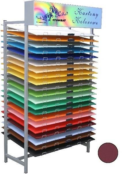 Karton kolorowy, Bordowy, B2 (50x70 cm), gramatura 230 g/m2 Typograf