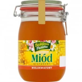 MIÓD BAŚNIOWA PASIEKA WIELOKWIATOWY 1,4 KG MW DOBRY WYBÓR