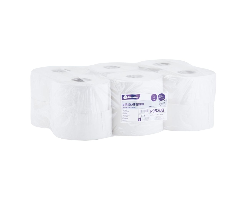 Papier toaletowy biały makulaturowy warstwy 2 dł 140 m szer 9 cm op. 12