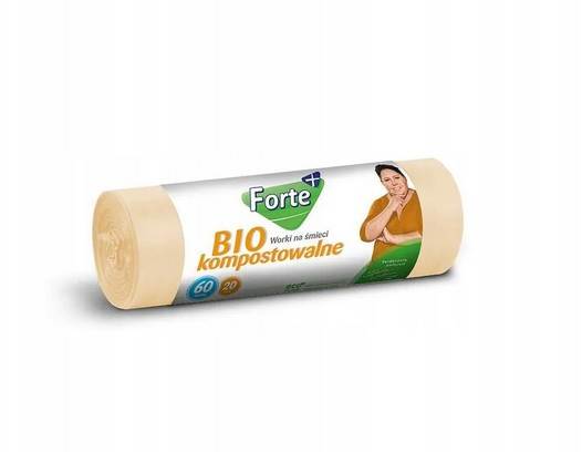 Worki na śmieci 60L op20 FORTE+ BIOkompostowalne