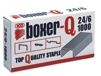 Zszywki ICO Boxer, 24/6, galwanizowane, 1000szt.