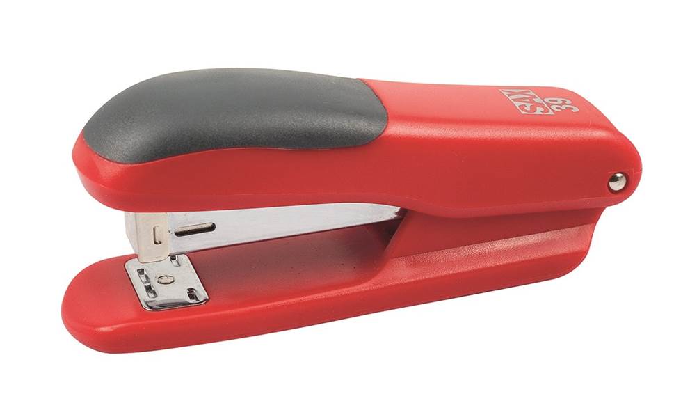 Zszywacz SAX39, zszywa do 25 kartek, czerwony, zszywki GRATIS