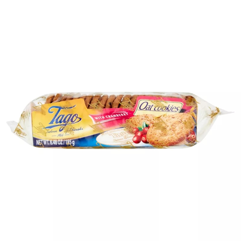 Ciastka TAGO owsiane z żurawiną 185g