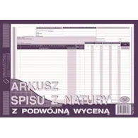 Arkusz spisu z natury z podw.wyceną