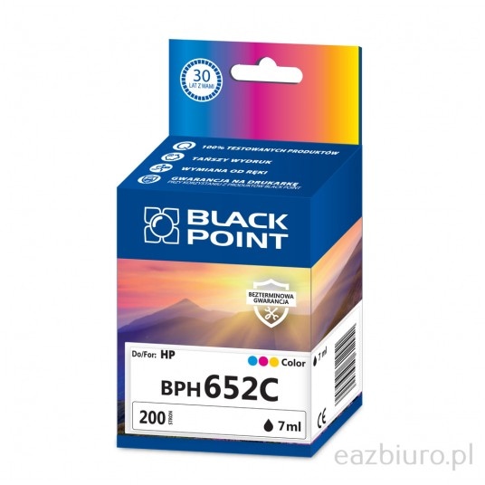 Kartridż tricolor Black Point BPH652C (HP F6V24AE), 200 str.