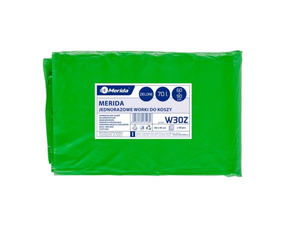 Worki na śmieci Merida  70l 50szt W30Z zielone