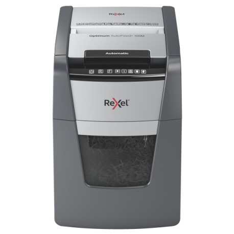 Niszczarka Rexel Optimum AutoFeed+ 100M, (P-5), 100 kartek, 34 l kosz