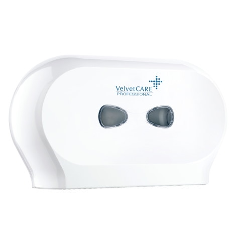 Podwójny podajnik VELVET do papieru toaletowego JUMBO, ABS, biały